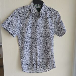 NoNo Maldonado - Black and White Leaf Pattern Shirt